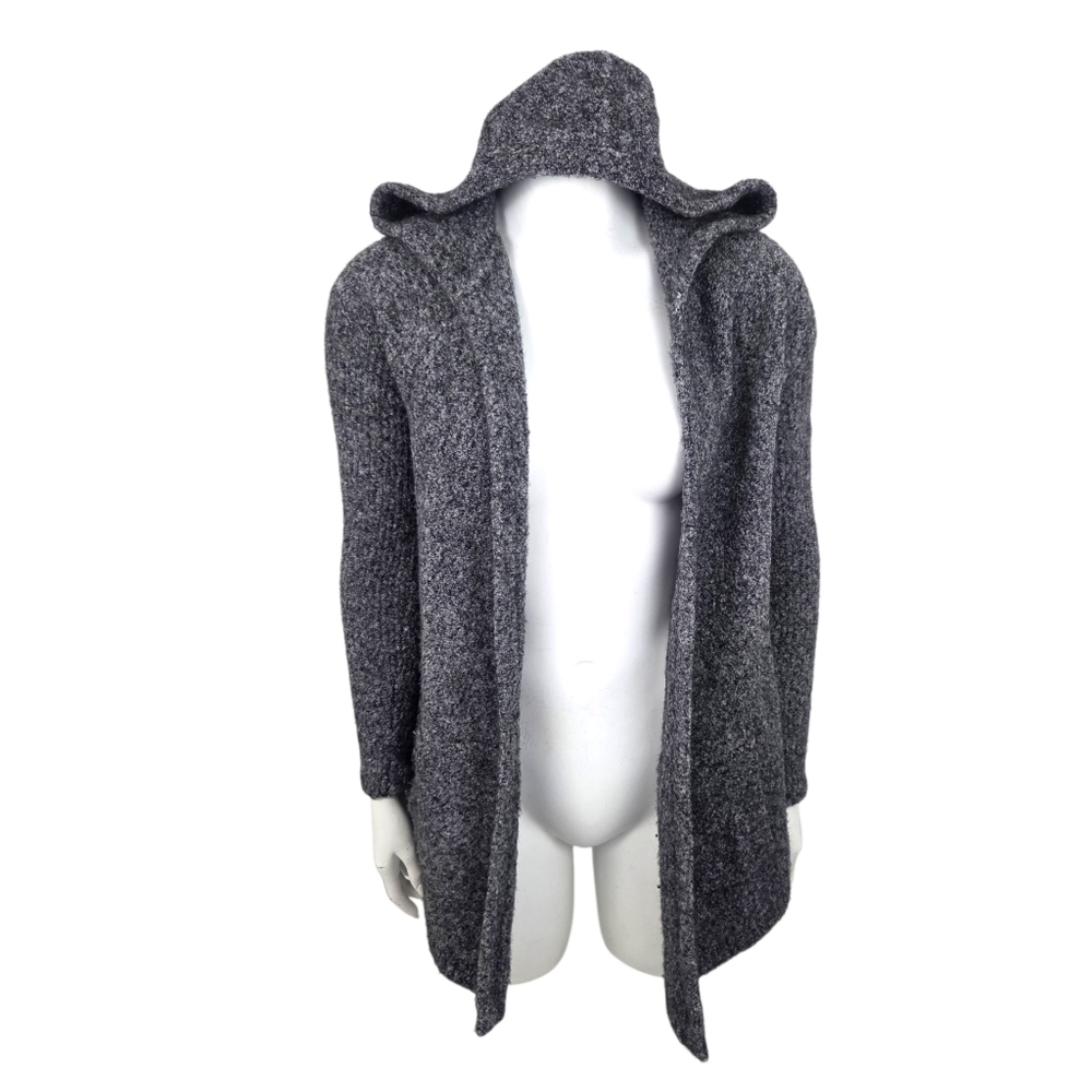 Athleta Merino Wool Yak Cardigan Sweater Womens XS Gray Long Sleeve Hooded - Picture 2 of 12